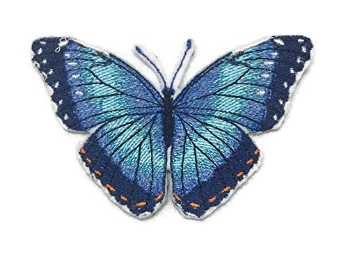 BeyondVision Custom and Unique Amazing Colorful Butterflies [Blue Morpho] Embroidered Iron On/Sew Patch (4" x 2.5") Made in USA