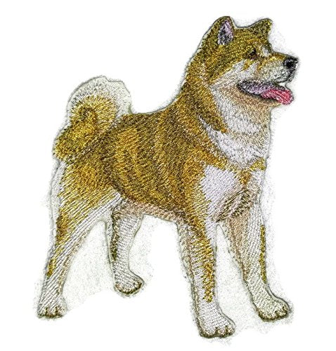 Impresionantes retratos de perros personalizados [Akita] Parche bordado para planchar o coser [12,7 cm x 10 cm] [Hecho en EE. UU.]