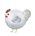 Roly-Poly Rooster (3.87" x 3.56") embroidered iron-on patch