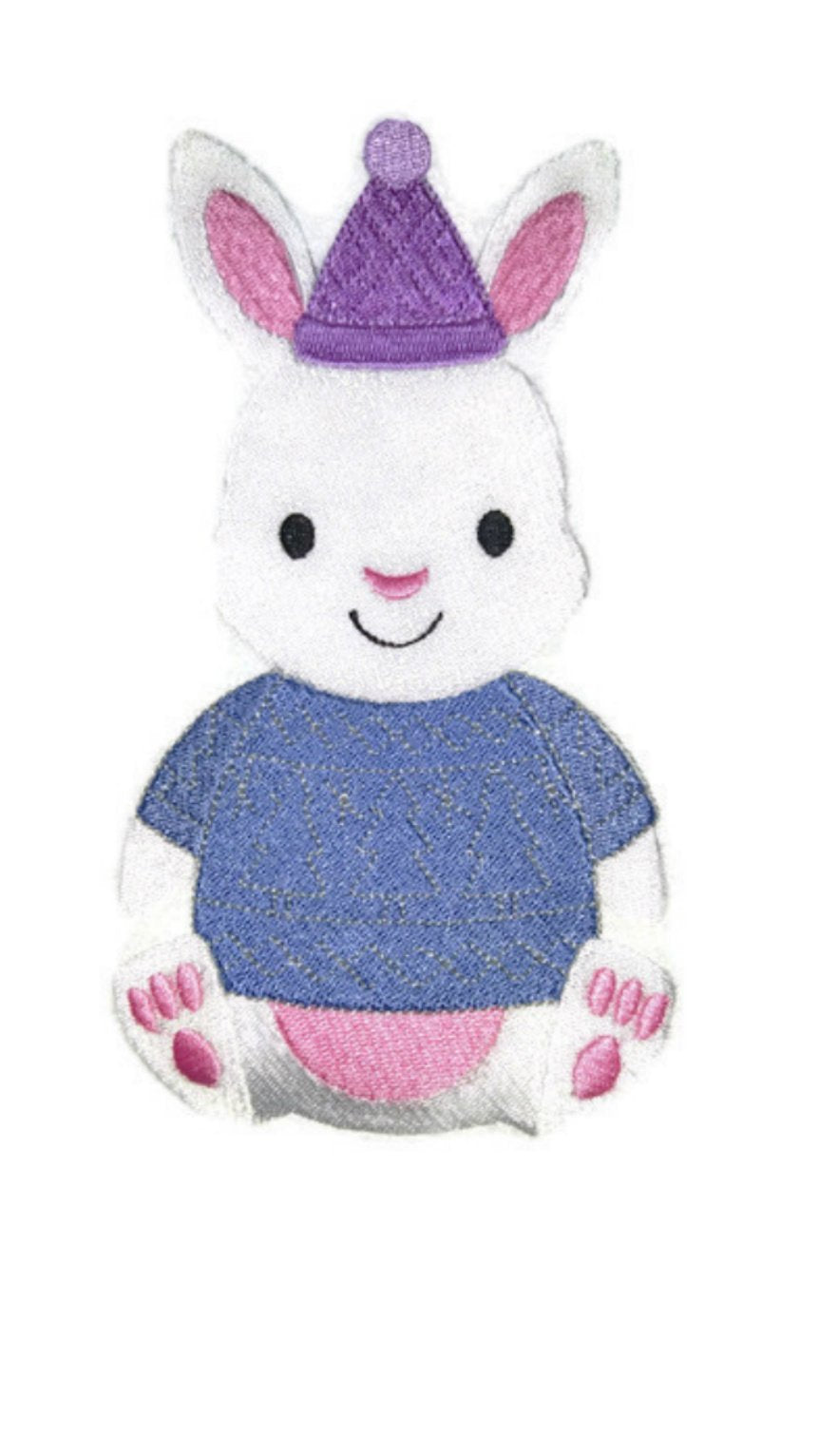 Naturaleza entretejida en hilos, increíble bebé animalito [Patchwork Pals - Conejito] [Personalizado y único] Parche bordado para planchar o coser [4.53" x 6.85"] [Hecho en EE. UU.]