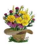 Cowboy Hat Bouquet (5.85" x 6.67") embroidered iron-on patch