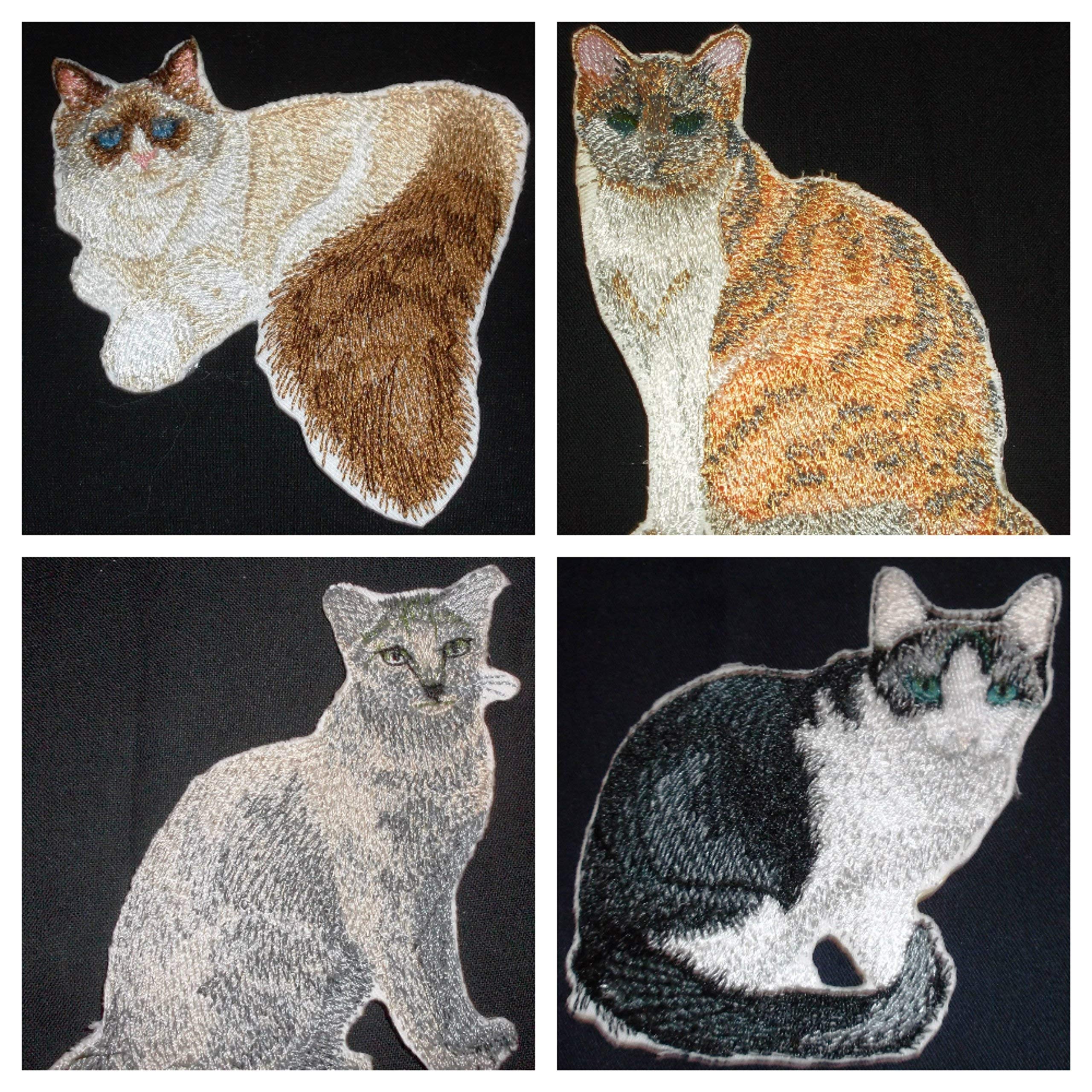 Impresionantes retratos de gatos personalizados [Gato de Birmania] Parche bordado para planchar o coser [11,4 cm x 7,6 cm] Hecho en EE. UU.