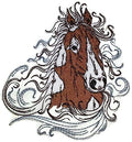 Spirit of Stallion No.4 (5" x 5.43") embroidered iron-on patch