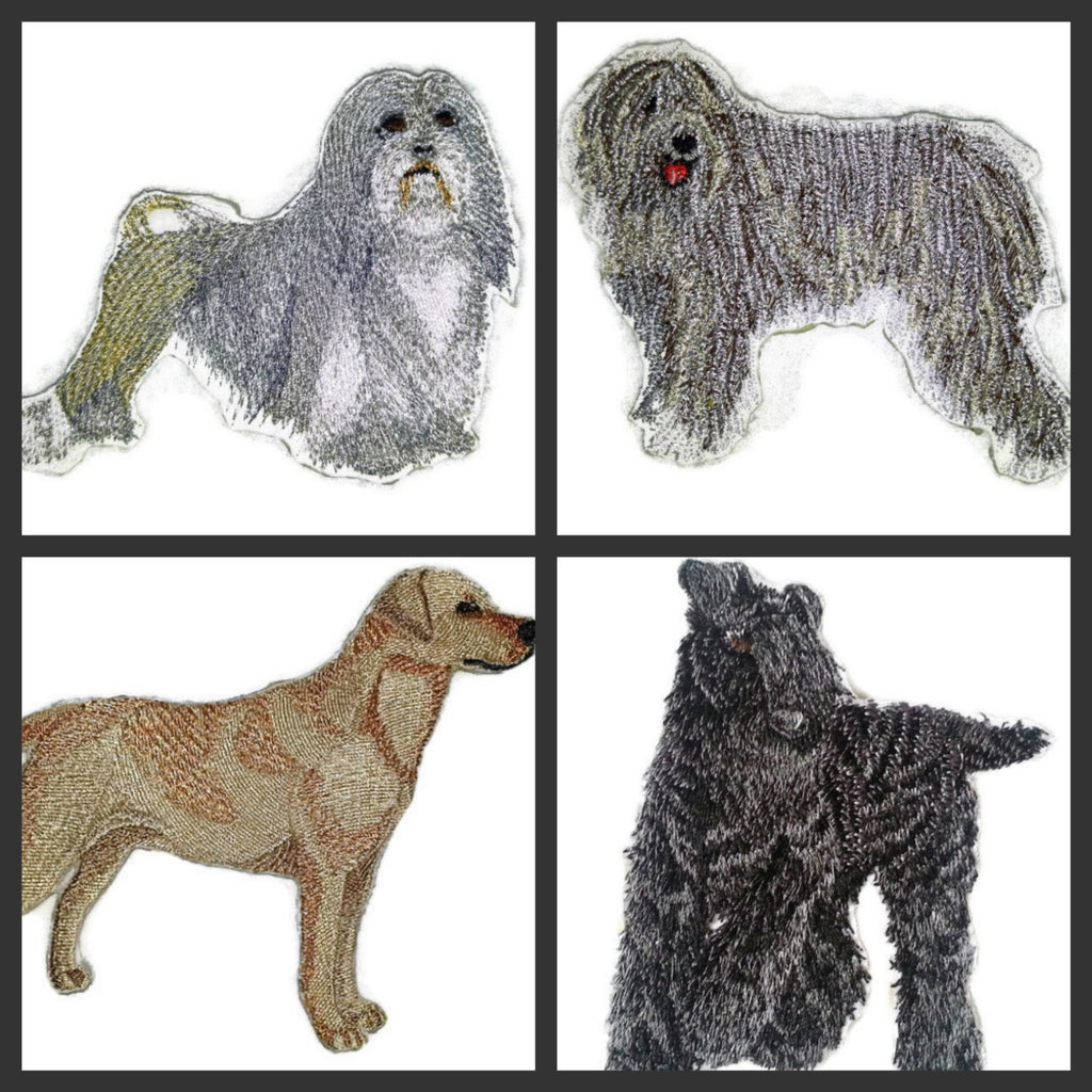 Impresionantes retratos de perros personalizados [Lowchen] Parche bordado para planchar o coser [11,4 x 10,7 cm] [Hecho en EE. UU.]