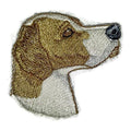 Pointer Dog Face (4" x 3") embroidered iron-on patch