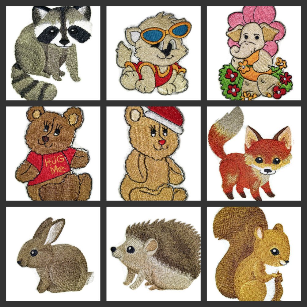 Naturaleza entretejida en hilos, increíble bebé animal del reino [Fiesta navideña - Mapache] [Personalizado y único] Parche bordado para planchar o coser [5.33" x 5.83"] [Hecho en EE. UU.]