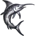 Marlin Fish (5.8" x 5.8") embroidered iron-on patch
