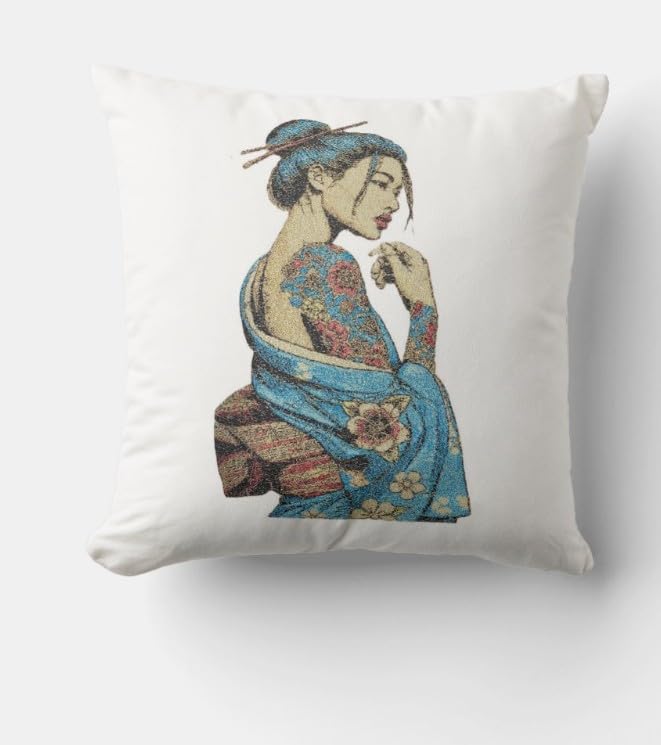 Beyond Vision Custom Geisha [Rich Japanese Culture and Tradition] Embroidered Iron On/Sew Patch (10.12" x 5.59")