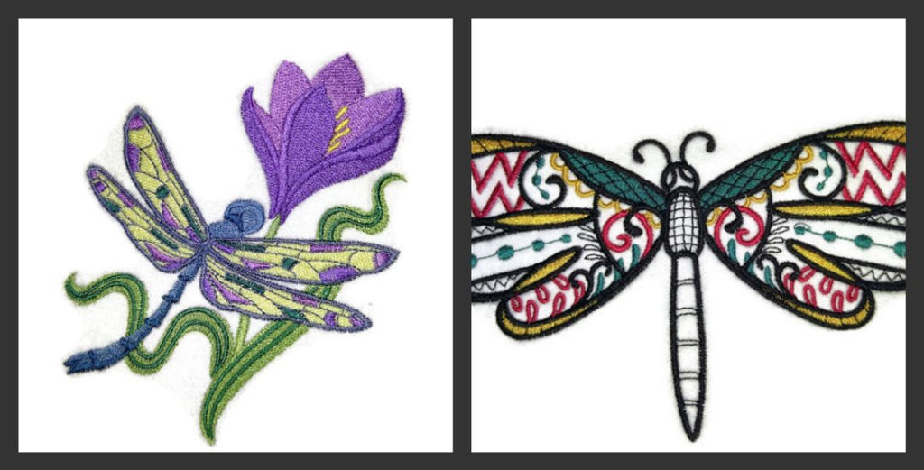 Custom and Unique Amazing Colorful Butterflies [ Dragonfly Dream (Blackwork) ] Embroidered Iron On/Sew Patch (7.1" x 3.82") Made in USA