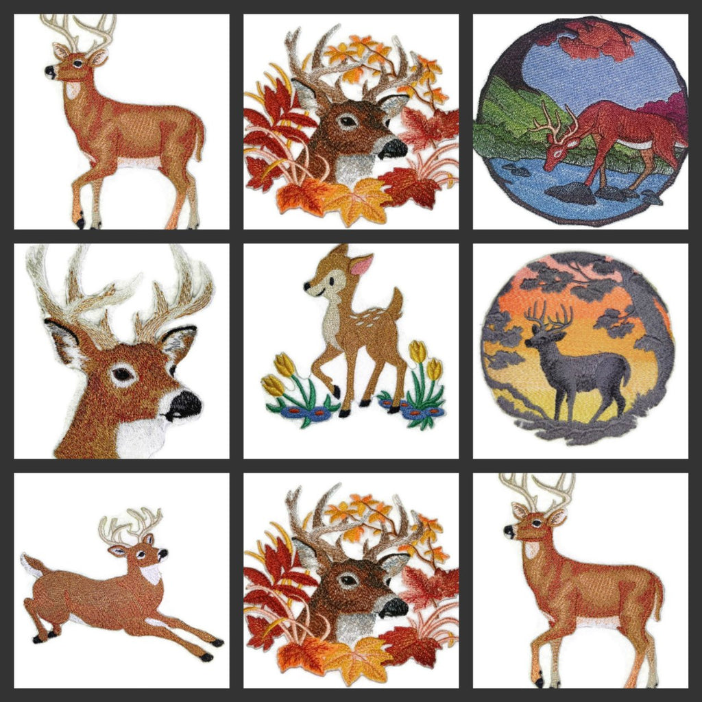 Parche bordado termoadhesivo/cosido Beyondvision Custom Amazing Animal Kingdom [Ciervo saltando] [14 x 13,7 cm]