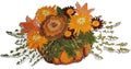 Fall at Its Best Unique Portraits [ Pumpkin Floral Spray ] / (9.98" x 5.16") [] embroidered iron-on patch