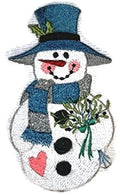 BeyondVision Country Christmas Snowman - Winter Bouquet / (3.39" x 6") [] embroidered iron-on patch