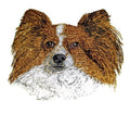 Papillon Dog Face (4" x 4") embroidered iron-on patch