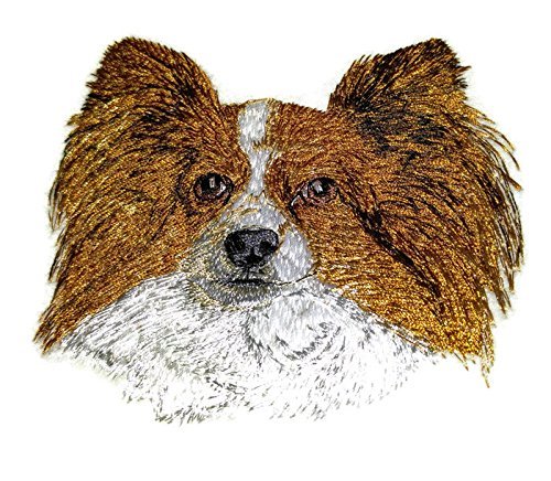 Amazing [ Papillon Dog Face] Embroidery Iron On/Sew Patch (4" x 4")[Made in USA]