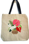 BeyondVision 22" [Aloha Bouquet] HeavyDuty Canvas Tote/Beach Bag embroidered iron-on patch