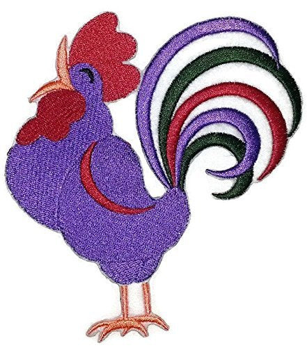 BeyondVision Nature Tejido en Hilos, Gallo Increíble [Gallo Retro] [Personalizado y Único] Parche Bordado para Planchar o Coser [5,25" x 4,89"] [Hecho en EE. UU.]