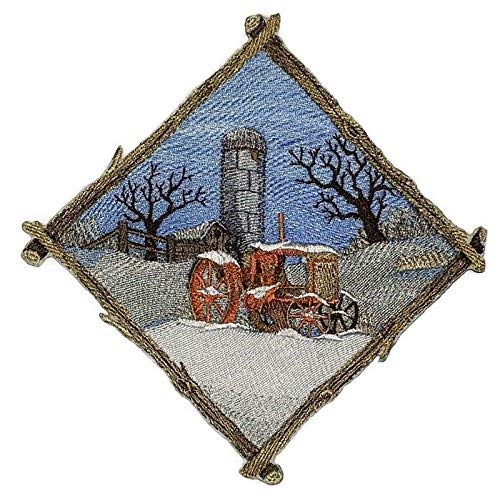 Custom and Unique Winter Bonanza [ Winter Farm Diamond ] Embroidered Iron on/Sew Patch (7" x 7") [Made in USA]