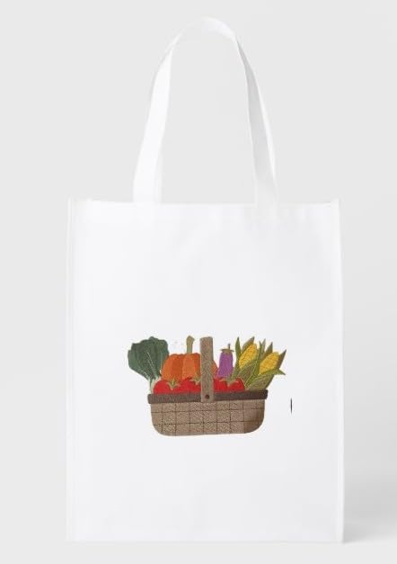 Custom and Unique Autumn [ Autumn Bounty Basket ] Embroidered Iron on/Sew Patch (6.8" x 4.3")