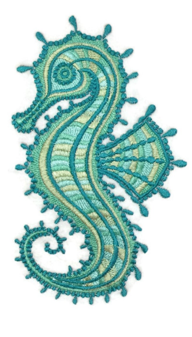 Nature's Magic Beautiful Custom Seahorse Portraits [ Seadreams Seahorse] Embroidered Iron On/Sew Patch (6.88" x 4") Made in USA