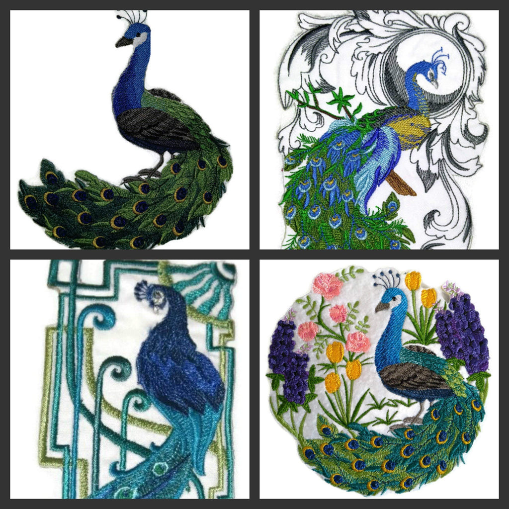 Nature Weaved in Threads, Amazing Birds Kingdom [Dancing Peacock ] [Custom and Unique] Embroidered Iron on/Sew Patch (7.54" x 5.32") [Made in USA]