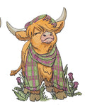 Animals Wear Your Tartan Highland Cow (5.7" x 7.76") embroidered iron-on patch