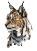 Lynx Portrait (6.85" x 11.11") embroidered iron-on patch