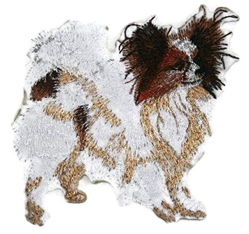 Amazing Custom Dog Portraits [Papillon] Embroidery Iron On/Sew Patch (4.5" x 4")[Made in USA]