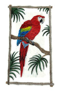 BeyondVision Nature Weaved in Threads, Birds Kingdom [Scarlet Macaw] [] / (5" x 5") [] embroidered iron-on patch