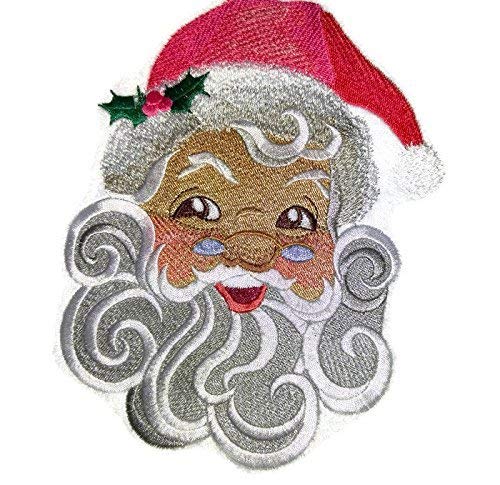 Merry Christmas [So-Sweet Santa Claus] Embroidered Iron on/Sew Patch (5.9" x 7") [Made in USA]