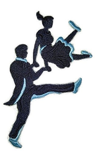 Let's Dance Custom and Unique Embroidered [Swing Silhouette] Embroidered Iron on/Sew Patch (6.5" x 3.56") [Made in USA]