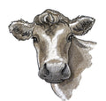 Nature Weaved in Threads, Animal Kingdom [Country Sweet Cow ][] / (7.43" x 7.79") embroidered iron-on patch