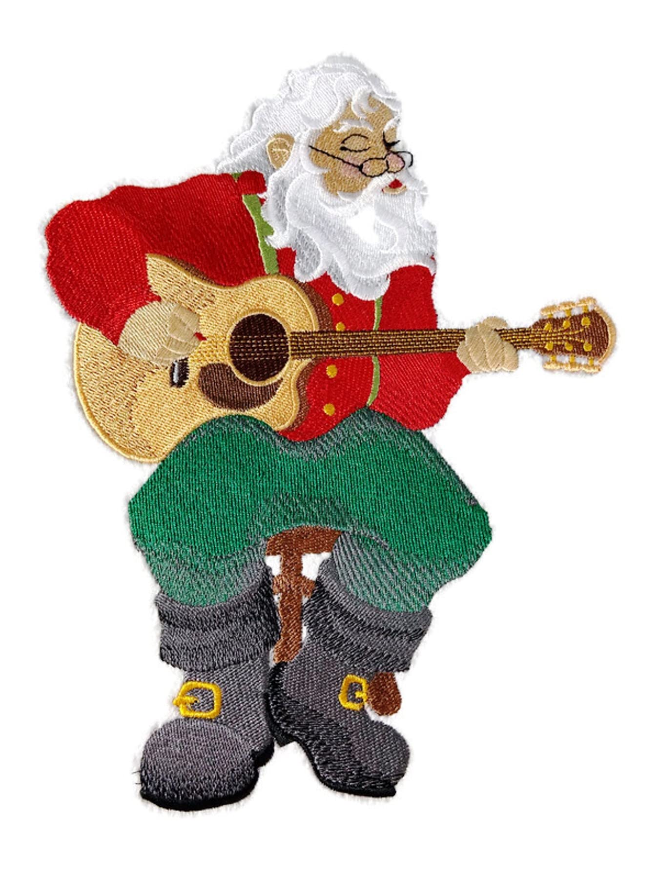 Beyond Vision Merry Christmas [Merry Christmas Music Santa Claus ] Embroidered Iron on/Sew Patch (6.92" x 9") [Made in USA]