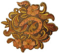 Leather Tooling Horseshoe And Flower (5" x 5") embroidered iron-on patch