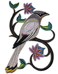 Nature Weaved in Threads, Birds Kingdom [Single Perching Pretty Cedar Waxwing Bird ] [] / (4.2" x 6") [] embroidered iron-on patch