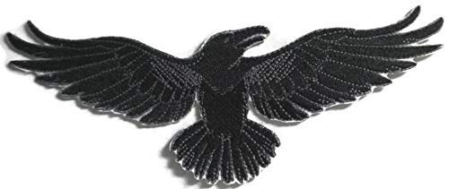 Custom and Unique Happy Halloween [Wild Side Raven] Embroidered Iron on/Sew Patch (8.1" x 5") [Made in USA]