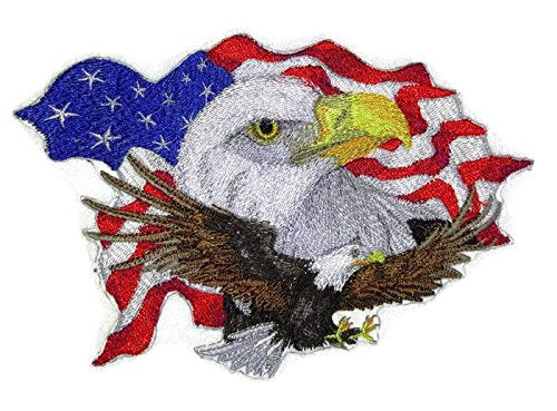 God Bless America Custom and Unique Patriotic Patches [Spirit of The Eagle ] Embroidered Iron on/Sew Patch [6.25"4.47"] [Made in USA]