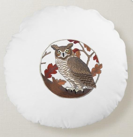 Beyond Vision Custom Great Horned Owl in Autumn Embroidered Iron on/Sew Patch (7.09" x 6.85")