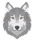 Wolf Face Close-Up (4.62" x 6") embroidered iron-on patch