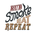 Lets go Outback for BBQ Apron Design [Rub, Smoke, Eat, Repeat] / (4.84" x 5.39") embroidered iron-on patch