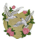 Nature Weaved in Threads, Birds Kingdom [Love Doves with Heart ] [] / (5" x 7") [] embroidered iron-on patch