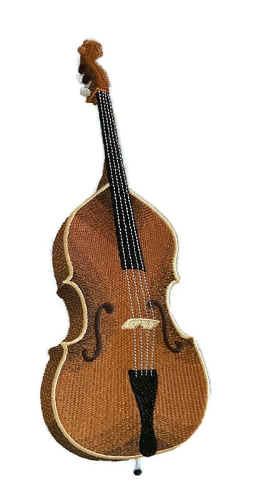 Musical Instruments [ Upright Bass ][Custom and Unique] Embroidered Iron on/Sew Patch (4.12" x 9.4") [Made in USA]