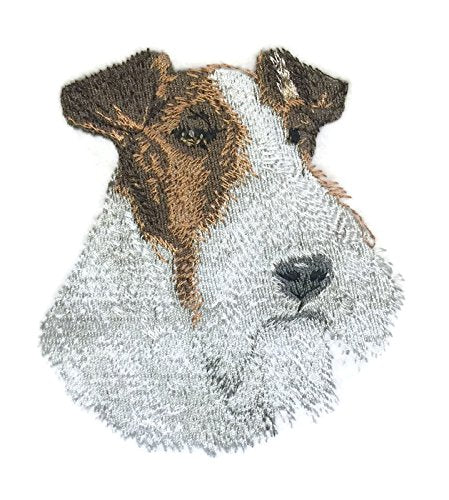 Amazing Dog Faces [Fox Terrier [Custom and Unique] Embroidered Iron on/Sew Patch (4" x 3.4") [Made in USA]