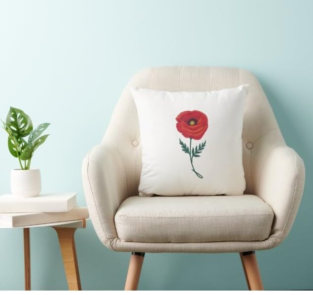 Parche bordado para planchar o coser, personalizado y único (Amapola en Flor) "La Mejor Delicia del Jardín" [3,55" (ancho) x 7,1" (alto)] [Hecho en EE. UU.]