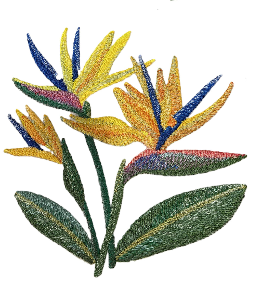 Parche termoadhesivo/cosido Beyond Vision personalizado de flor tropical ave del paraíso en acuarela [17,5 cm (ancho) x 19 cm (alto)]