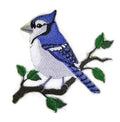 Single Blue Jay Bird (5" x 4.5") embroidered iron-on patch