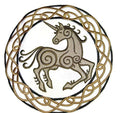 Celtic Unicorn Circle (7.83" x 7.84") embroidered iron-on patch