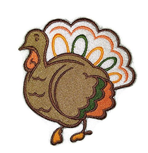 BeyondVision Custom and Unique Happy Thanksgiving [Turkey Gobble] Embroidered Iron on/Sew Patch (4" x 3.7") [Made in USA]