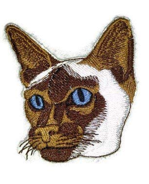 Impresionantes retratos de gatos personalizados [Cara de gato siamés] Parche bordado para planchar o coser [7,6 cm x 7,6 cm] Hecho en EE. UU.