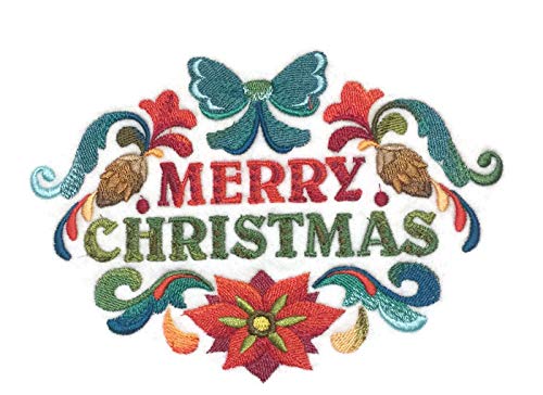 BeyondVision Spring into a Merry Christmas Embroidered Iron on/Sew Patch (6.87" x 4.81") [Made in USA]