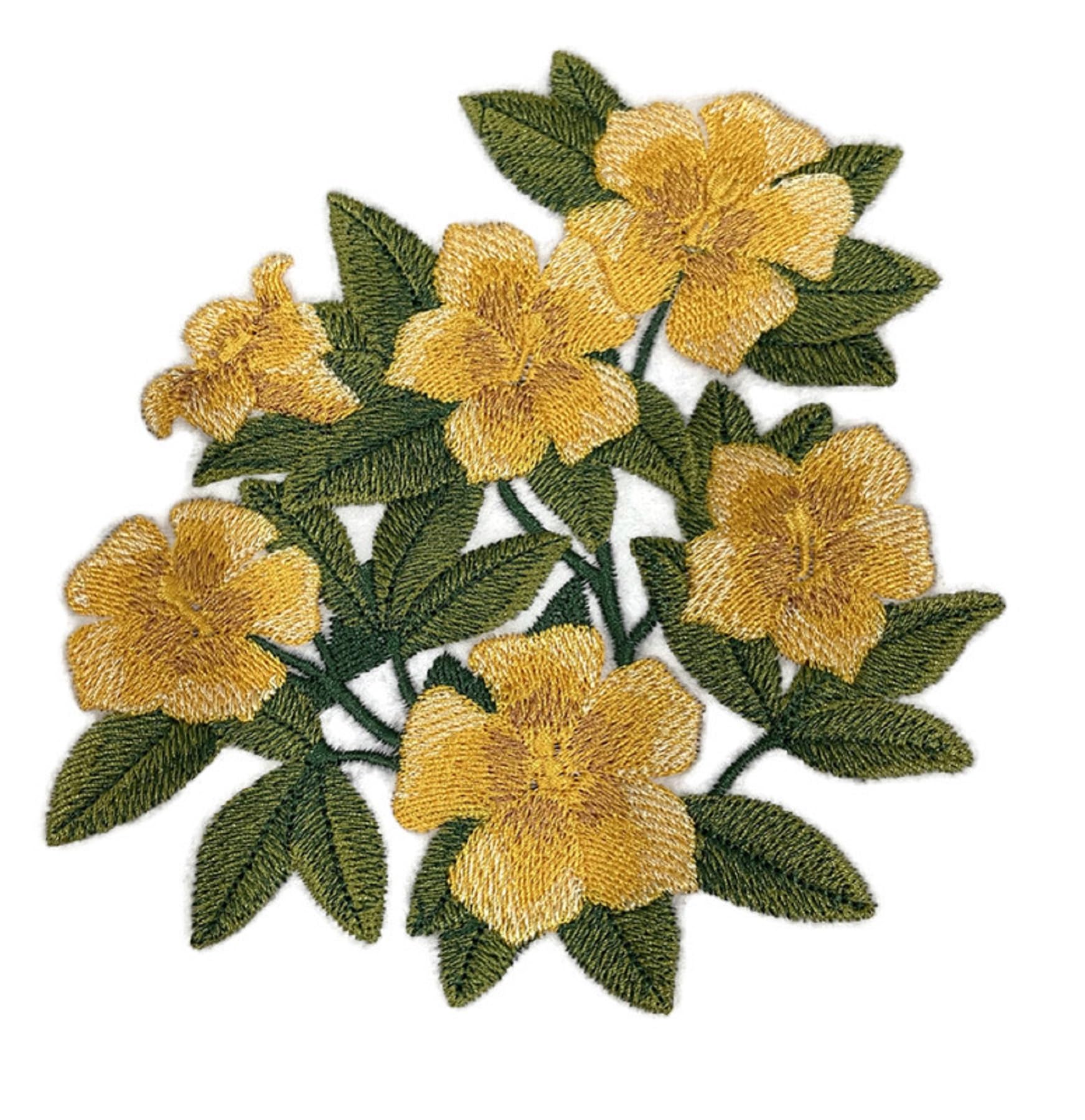 Bloom Jasmine Flowers Embroidered Iron on/Sew Patch (5.6" x 5.8")
